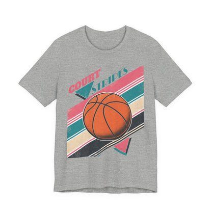 Court Stripes Retro Basketball T-Shirt | Vintage Tee | Perfect Gift for Hoopers