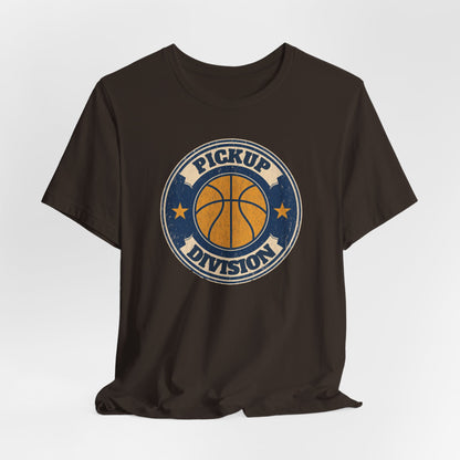 Pickup Division Retro Basketball T-Shirt | Vintage Badge Tee | Perfect Gift for Hoopers