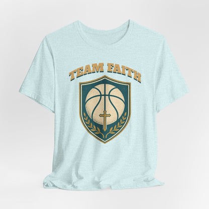 Team Faith Basketball T-Shirt | Cross & Hoops Tee | Spiritual Hoopers Gift