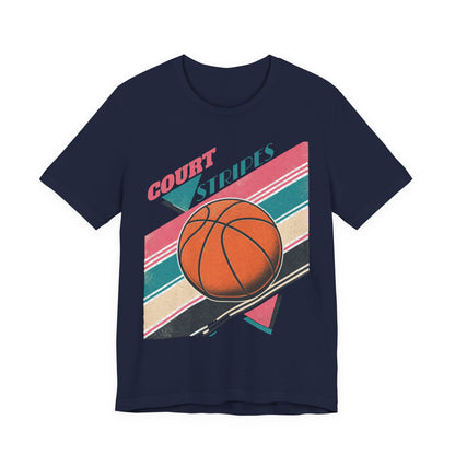 Court Stripes Retro Basketball T-Shirt | Vintage Tee | Perfect Gift for Hoopers