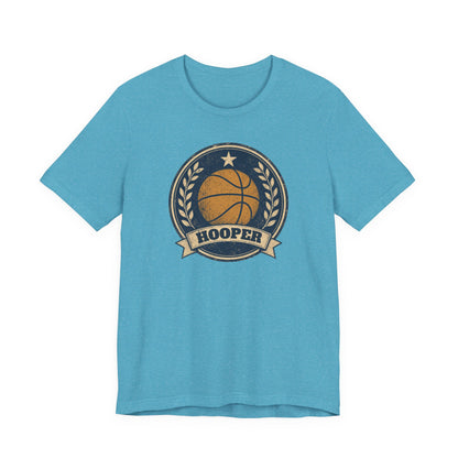 Hooper Vintage Badge Basketball T-Shirt | Retro Gold Star Tee | Perfect Gift for Ballers