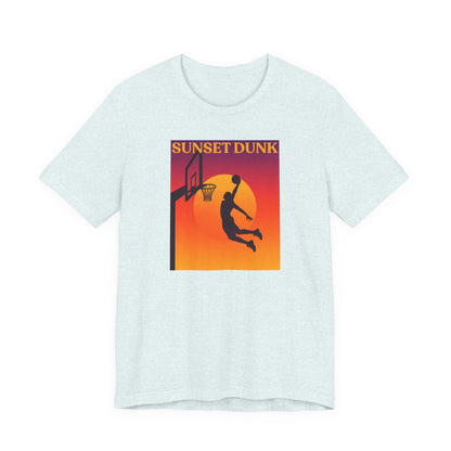 Sunset Dunk Basketball T-Shirt | Retro Silhouette Tee | Perfect Gift for Hoopers