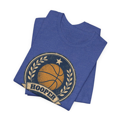 Hooper Vintage Badge Basketball T-Shirt | Retro Gold Star Tee | Perfect Gift for Ballers