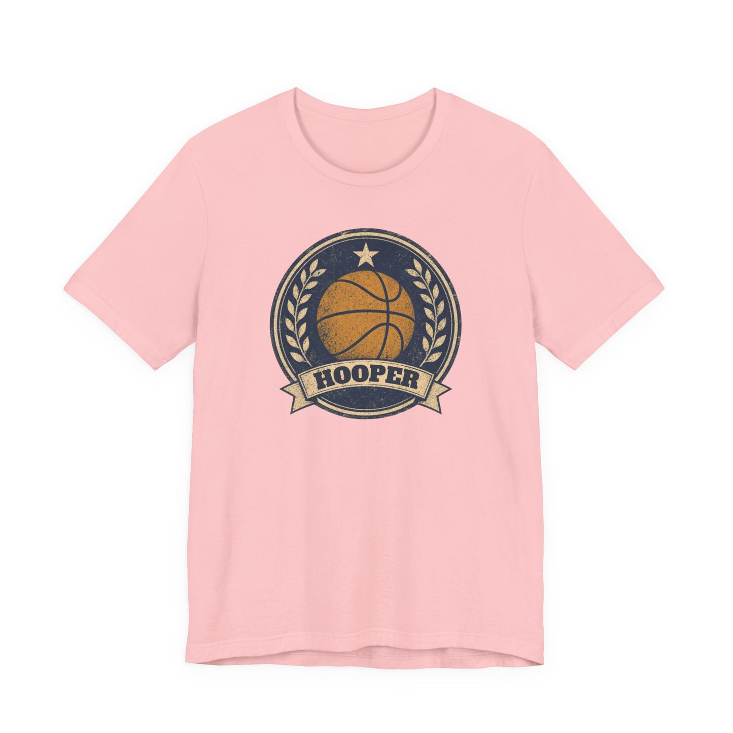 Hooper Vintage Badge Basketball T-Shirt | Retro Gold Star Tee | Perfect Gift for Ballers
