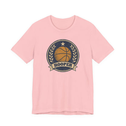 Hooper Vintage Badge Basketball T-Shirt | Retro Gold Star Tee | Perfect Gift for Ballers