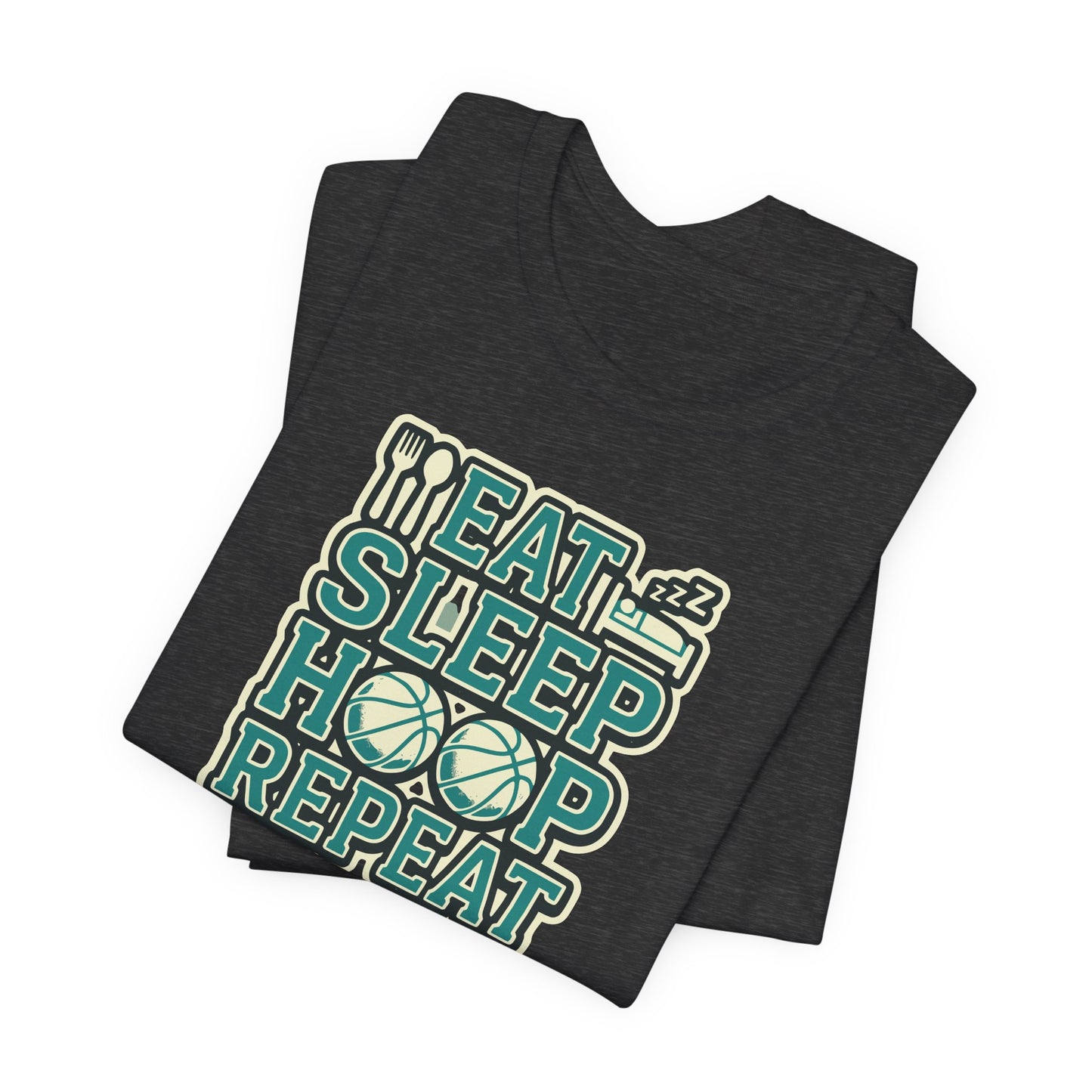 Eat Sleep Hoop Repeat Basketball T-Shirt | Witziger Hooper Tee | Perfektes Geschenk