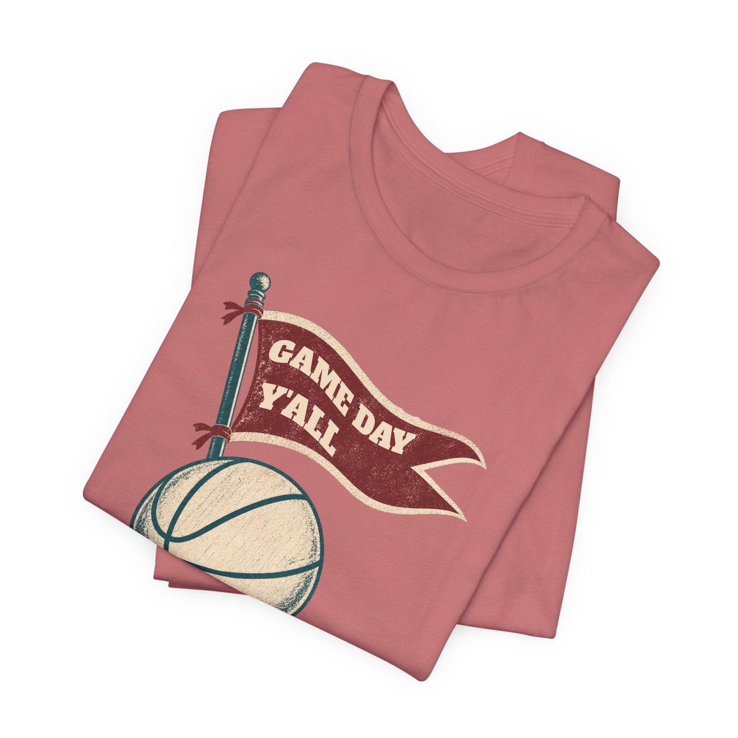Game Day Y'all Basketball T-Shirt | Vintage Flag Tee | Perfect Gift for Hoopers