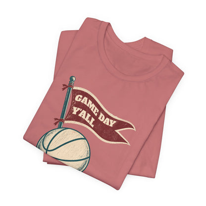 Game Day Y'all Basketball T-Shirt | Vintage Flag Tee | Perfect Gift for Hoopers