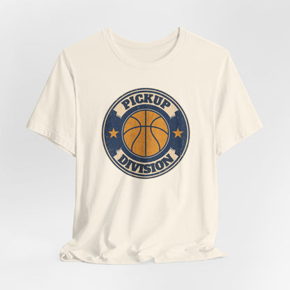 Pickup Division Retro Basketball T-Shirt | Vintage Badge Tee | Perfect Gift for Hoopers