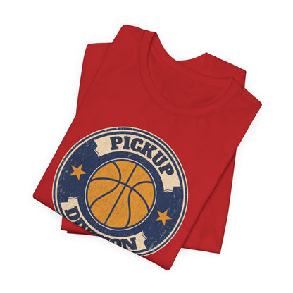 Pickup Division Retro Basketball T-Shirt | Vintage Badge Tee | Perfect Gift for Hoopers