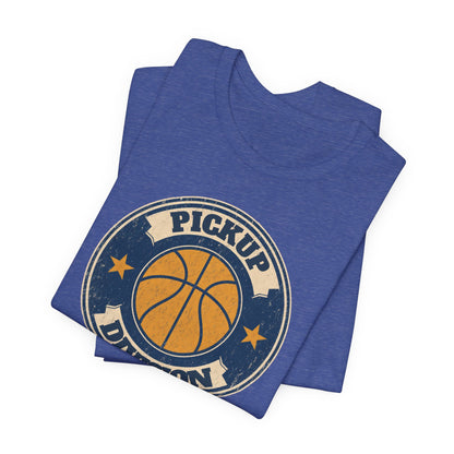 Pickup Division Retro Basketball T-Shirt | Vintage Badge Tee | Perfect Gift for Hoopers