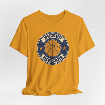 Pickup Division Retro Basketball T-Shirt | Vintage Badge Tee | Perfect Gift for Hoopers