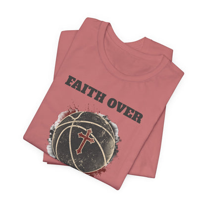Faith Over Fear Basketball T-Shirt | Cross & Ball Tee | Hooper's Mindset