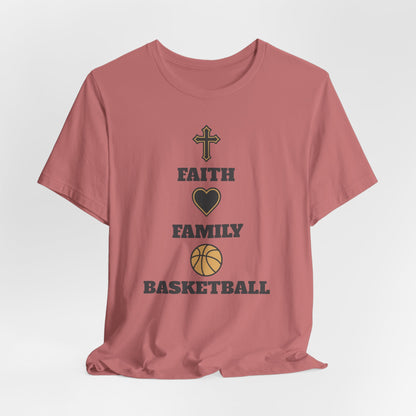 Faith Family Basketball T-Shirt | Inspirational Hooper Tee | Perfect Gift for Players