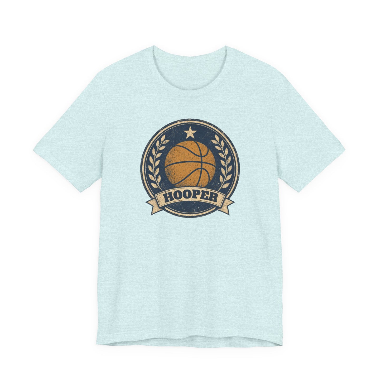 Hooper Vintage Badge Basketball T-Shirt | Retro Gold Star Tee | Perfect Gift for Ballers