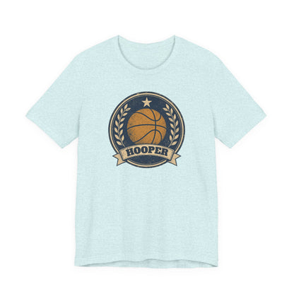 Hooper Vintage Badge Basketball T-Shirt | Retro Gold Star Tee | Perfect Gift for Ballers