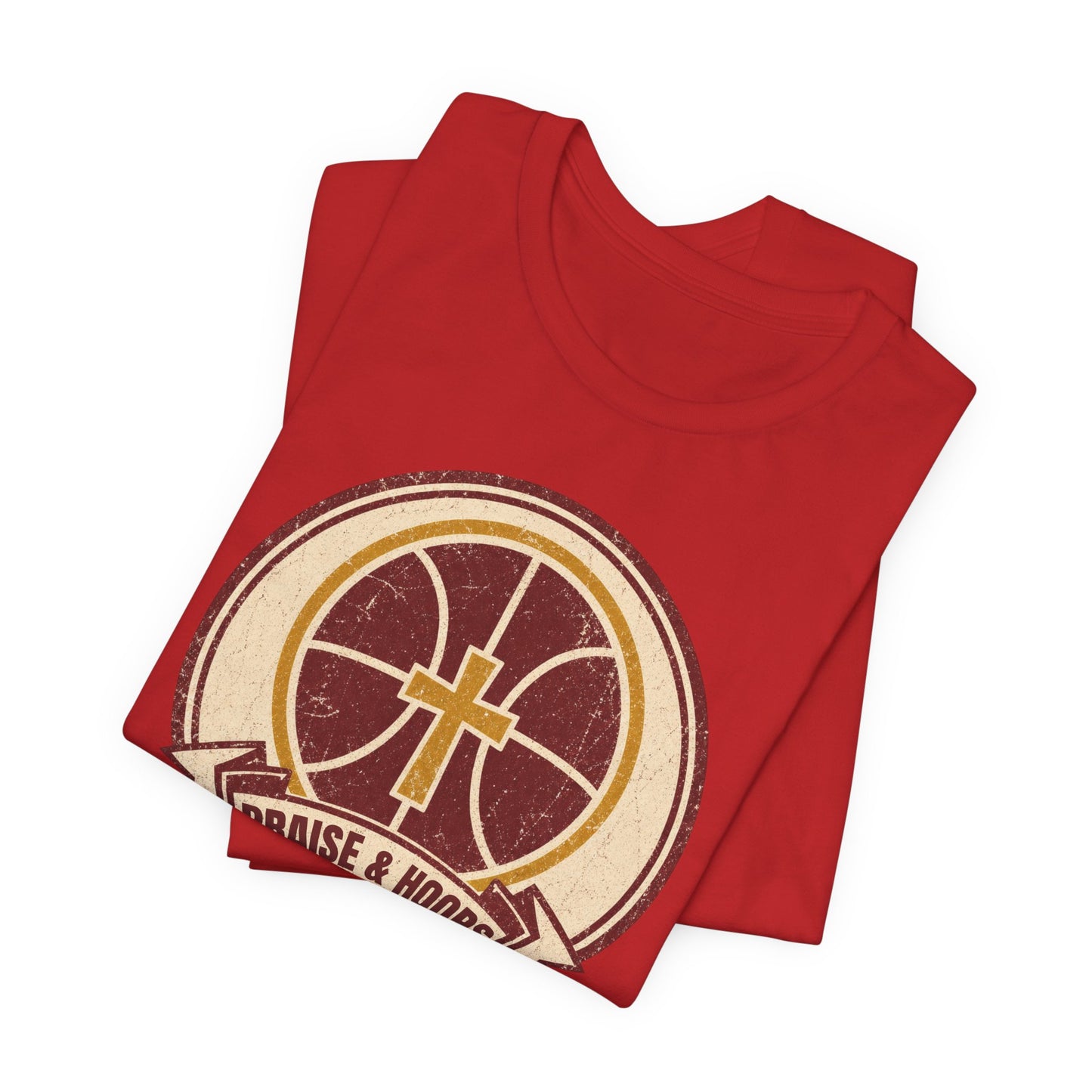 Praise & Hoops Basketball T-Shirt | Faith Cross Tee | Perfect Gift for Ballers