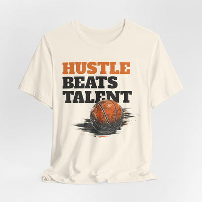Hustle Beats Talent Basketball T-Shirt | Motivational Hooper Tee | Perfect Gift for Ballers