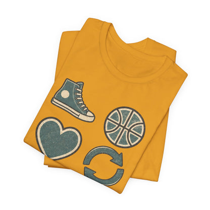 Live Hoop Repeat Basketball T-Shirt | Vintage Hooper Tee | Perfect Gift for Court Players