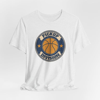 Pickup Division Retro Basketball T-Shirt | Vintage Badge Tee | Perfect Gift for Hoopers