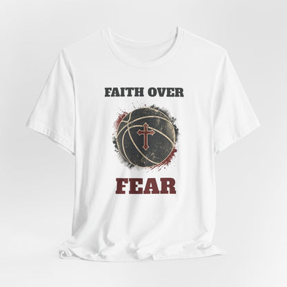 Faith Over Fear Basketball T-Shirt | Cross & Ball Tee | Hooper's Mindset
