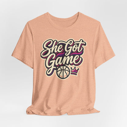 She Got Game Basketball T-Shirt | Women's Hoops Tee | Perfect Gift for Female Players
