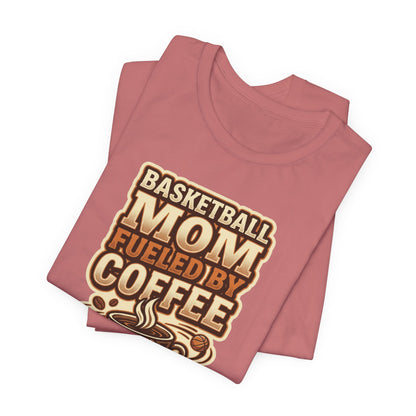 Basketball Mom Fueled by Coffee T-Shirt | Hooper Mom Tee | Perfect Gift for Sports Moms
