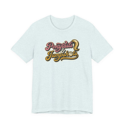 Ponytails & Jumpshots Basketball T-Shirt | Women's Hooper Tee | Perfect Gift for Female Ball Players