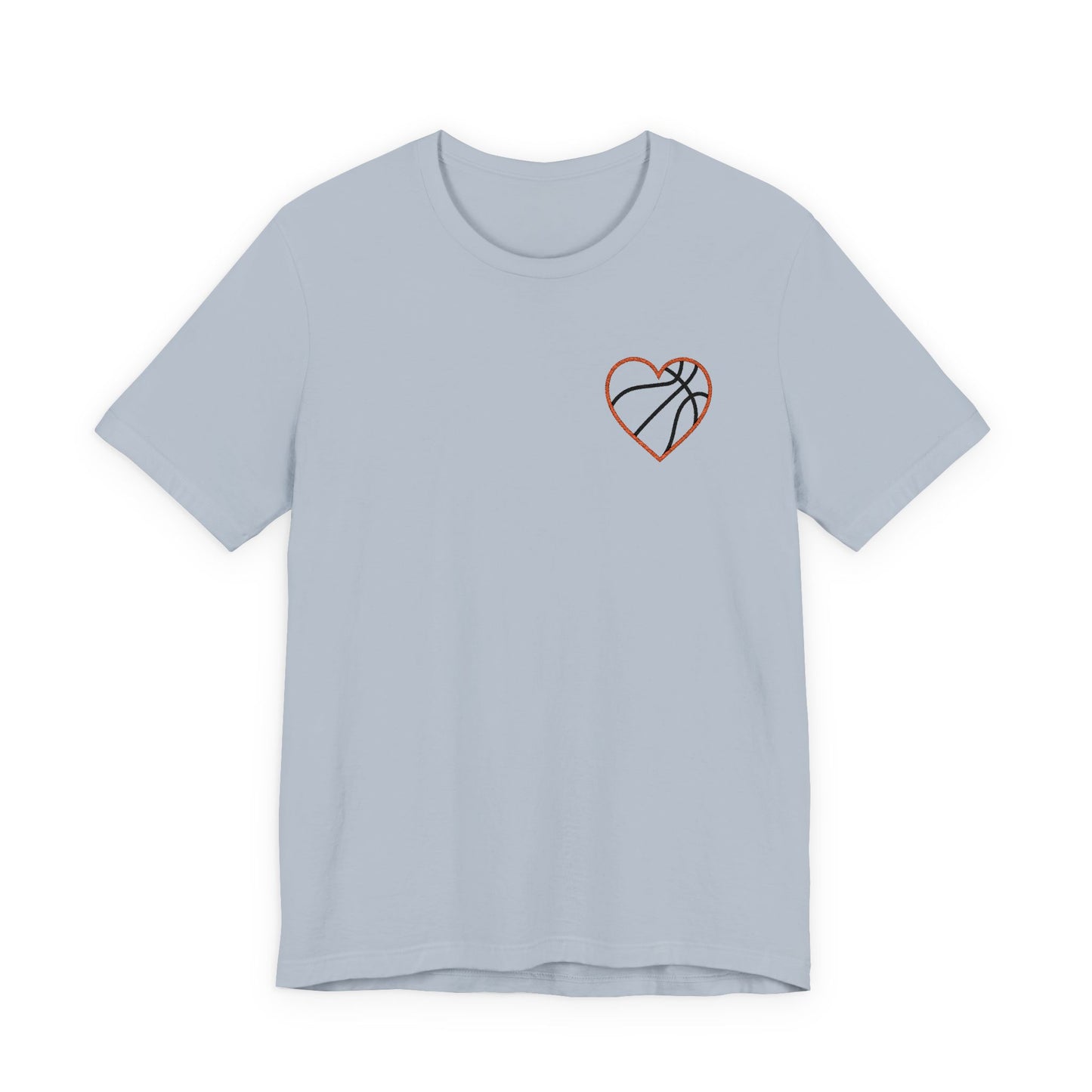 Besticktes Basketball-Herz T-Shirt | Minimalistisches Hoops-Shirt | Premium Basketball-Liebhaber Shirt