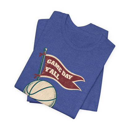 Game Day Y'all Basketball T-Shirt | Vintage Flag Tee | Perfect Gift for Hoopers