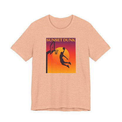 Sunset Dunk Basketball T-Shirt | Retro Silhouette Tee | Perfect Gift for Hoopers