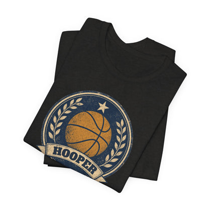 Hooper Vintage Badge Basketball T-Shirt | Retro Gold Star Tee | Perfect Gift for Ballers
