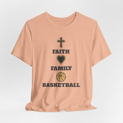 Faith Family Basketball T-Shirt | Inspirational Hooper Tee | Perfect Gift for Players