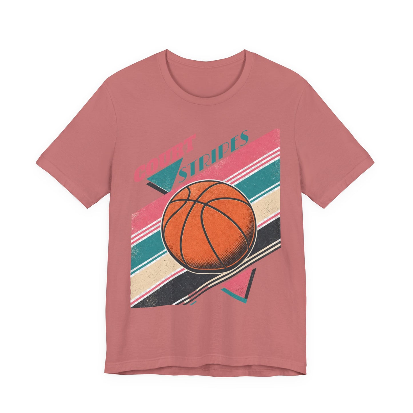 Court Stripes Retro Basketball T-Shirt | Vintage Tee | Perfect Gift for Hoopers
