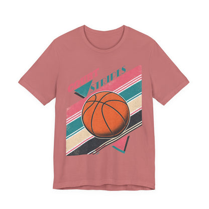 Court Stripes Retro Basketball T-Shirt | Vintage Tee | Perfect Gift for Hoopers