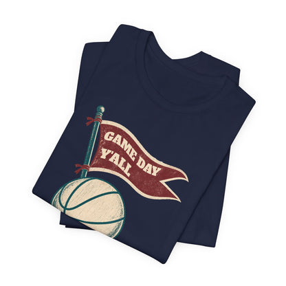Game Day Y'all Basketball T-Shirt | Vintage Flag Tee | Perfect Gift for Hoopers