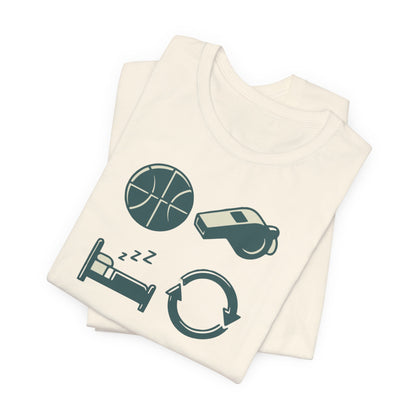 Coach Sleep Repeat Basketball T-Shirt | Hooper's Cycle Tee | Perfect Gift