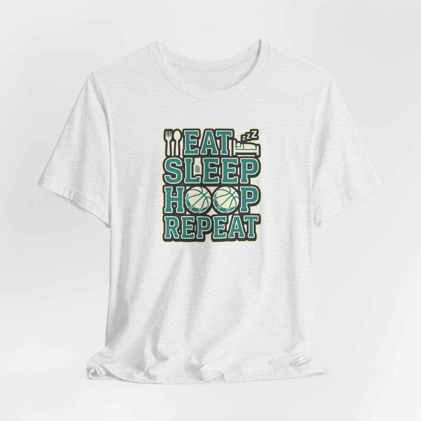 Eat Sleep Hoop Repeat Basketball T-Shirt | Witziger Hooper Tee | Perfektes Geschenk