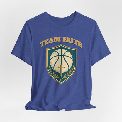 Team Faith Basketball T-Shirt | Cross & Hoops Tee | Spiritual Hoopers Gift