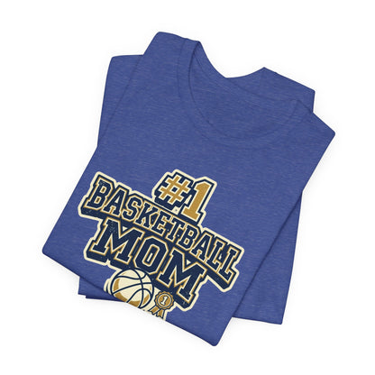 #1 Basketball Mom Tee | Navy & Gold Award Graphic | Perfect Gift for Hooper Parents