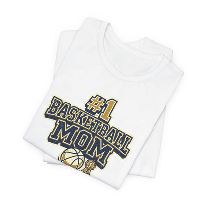 #1 Basketball Mom Tee | Navy & Gold Award Graphic | Perfect Gift for Hooper Parents