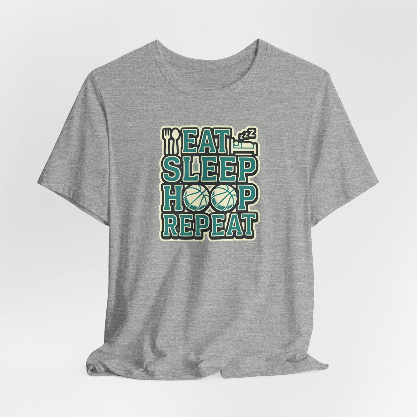 Eat Sleep Hoop Repeat Basketball T-Shirt | Witziger Hooper Tee | Perfektes Geschenk