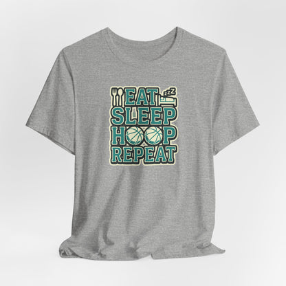 Eat Sleep Hoop Repeat Basketball T-Shirt | Funny Hooper Tee | Perfect Gift for Players