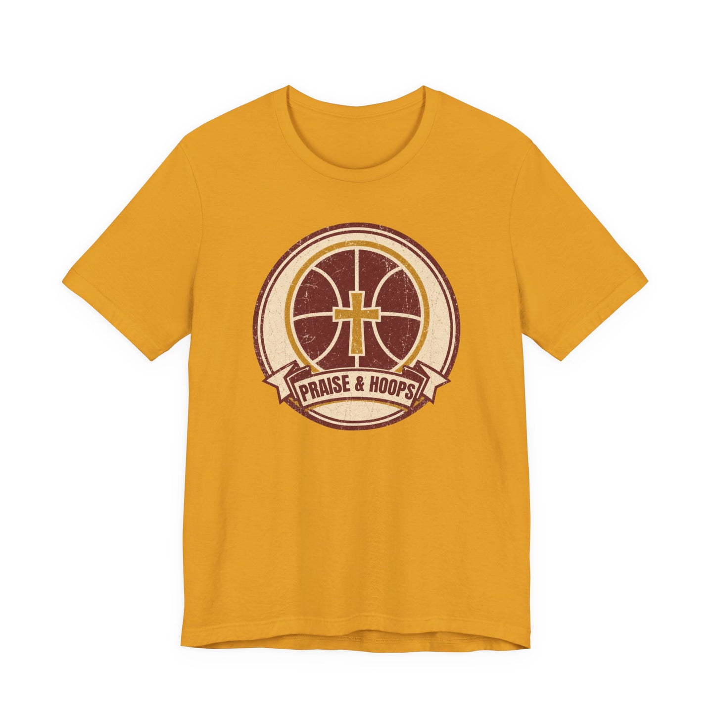 Praise & Hoops Basketball T-Shirt | Faith Cross Tee | Perfect Gift for Ballers