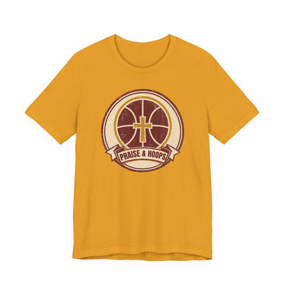 Praise & Hoops Basketball T-Shirt | Faith Cross Tee | Perfect Gift for Ballers