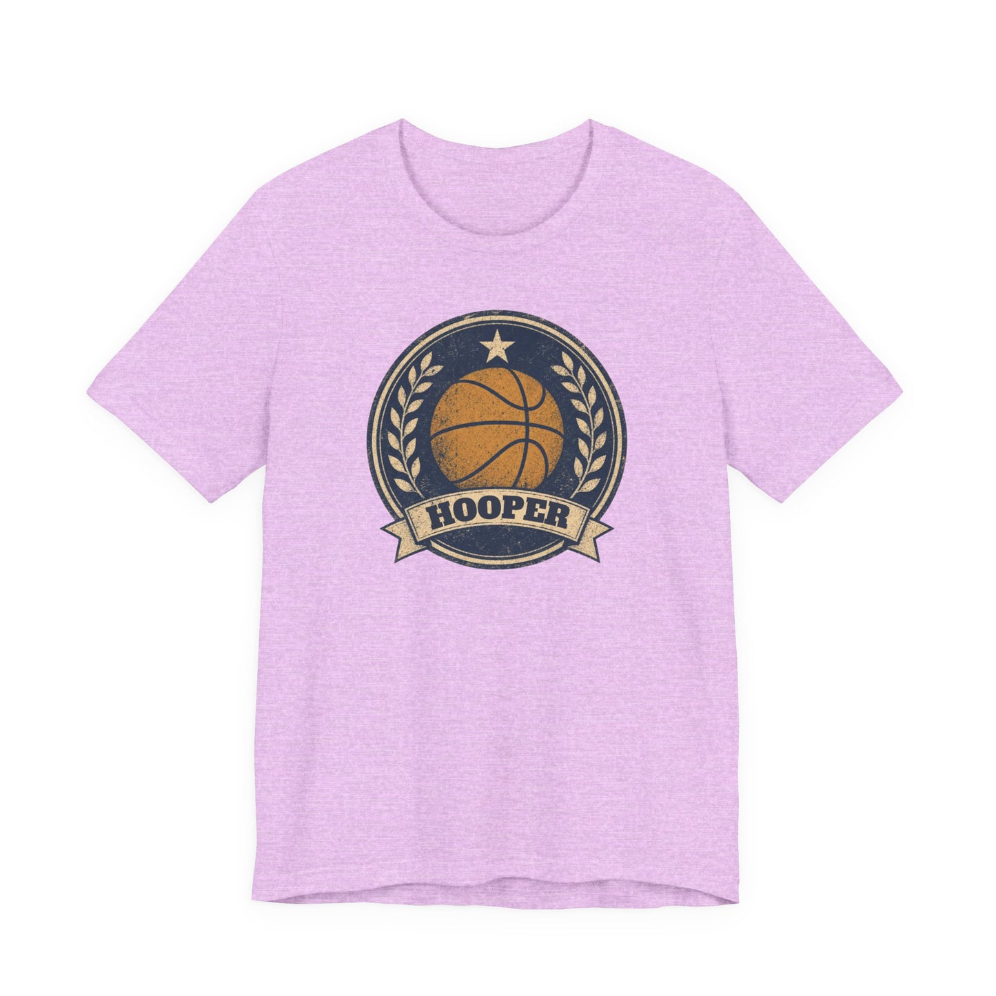 Hooper Vintage Badge Basketball T-Shirt | Retro Gold Star Tee | Perfect Gift for Ballers