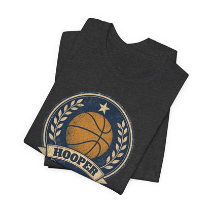 Hooper Vintage Badge Basketball T-Shirt | Retro Gold Star Tee | Perfect Gift for Ballers