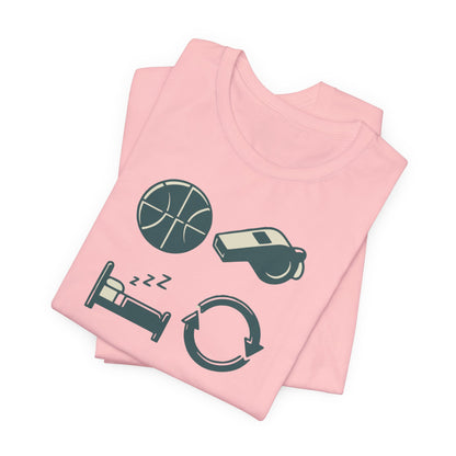 Coach Sleep Repeat Basketball T-Shirt | Hooper's Cycle Tee | Perfect Gift