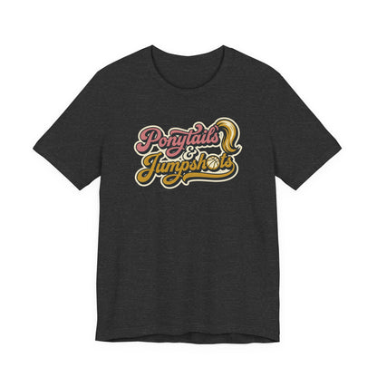 Ponytails & Jumpshots Basketball T-Shirt | Women's Hooper Tee | Perfect Gift for Female Ball Players