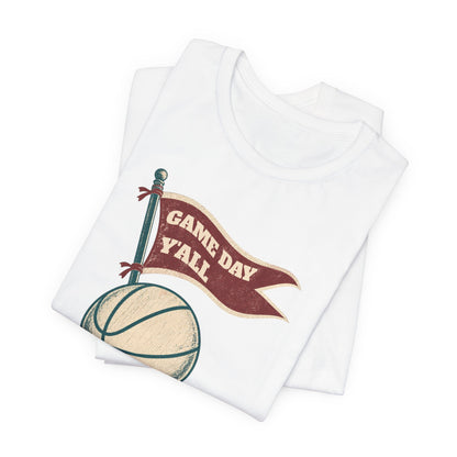 Game Day Y'all Basketball T-Shirt | Vintage Flag Tee | Perfect Gift for Hoopers